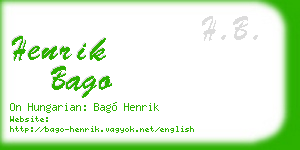 henrik bago business card